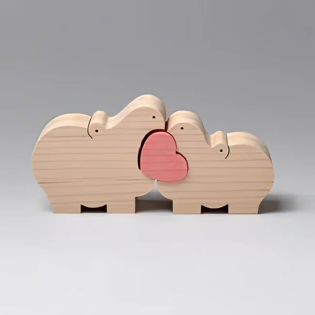 Rhino wooden puzzle toy - Free download vector file Laser cut and CNC Cut Wood