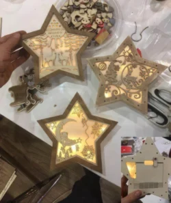 Star lamp design – Free download vector file Laser cut and CNC Cut Wood