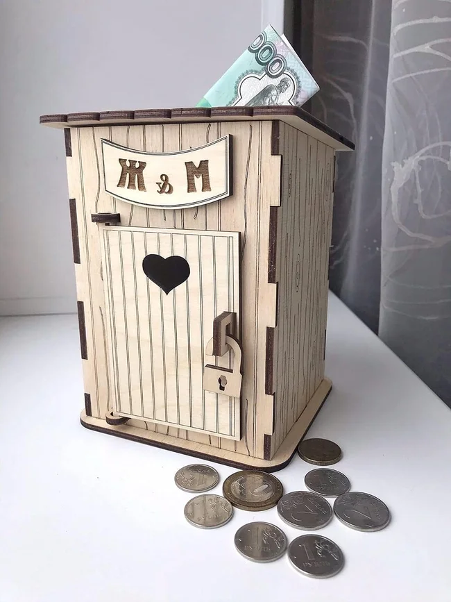 Toilet Piggy Bank - Free download vector file Laser cut and CNC Cut Wood