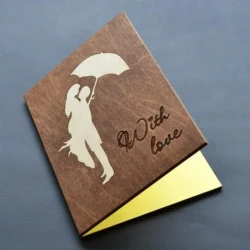 Laser Cut Wooden Postcard