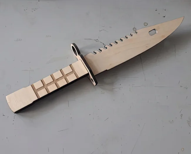 vector Laser Cut Plywood M9 Bayonet Military Knife