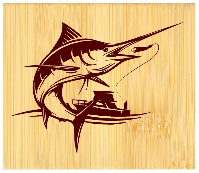 Boat fishing swordfish E0003434 file cdr and dxf free vector download for print or laser engraving machines