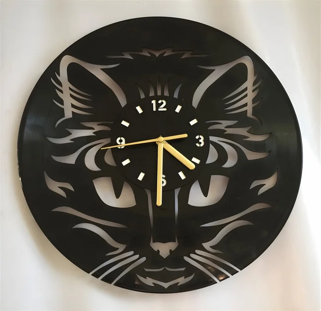 Cat Face Wall Clock - Free download vector file Laser cut and CNC Cut Wood