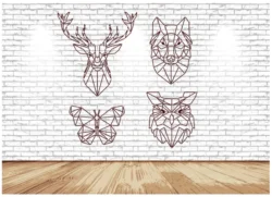 Head of deer, wolf, butterfly, owl E0003550 file cdr and dxf free vector download for print or laser engraving machines