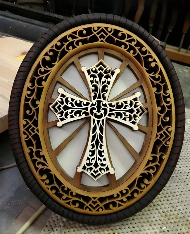 Vector Wooden Cross - Free download vector file Laser cut and CNC Cut Wood