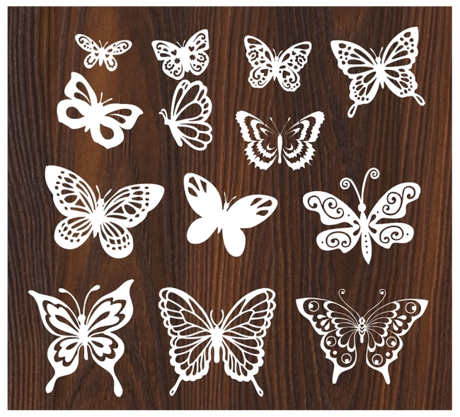 Butterfly Vector Art Set E0004176 file cdr and dxf free vector download for print or laser engraving machines