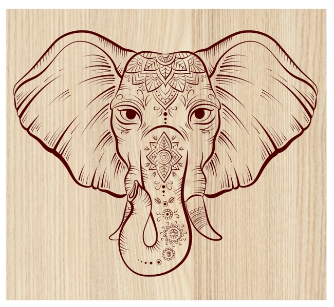 Elephant Lotus E0004252 file cdr and dxf free vector download for print or laser engraving machines