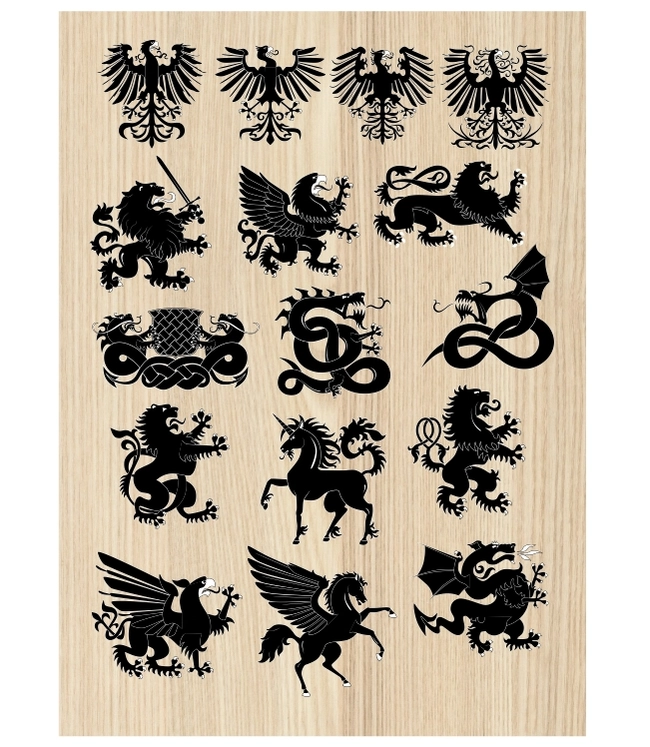 Heraldry Animals E0003677 file cdr and dxf free vector download for print or laser engraving machines