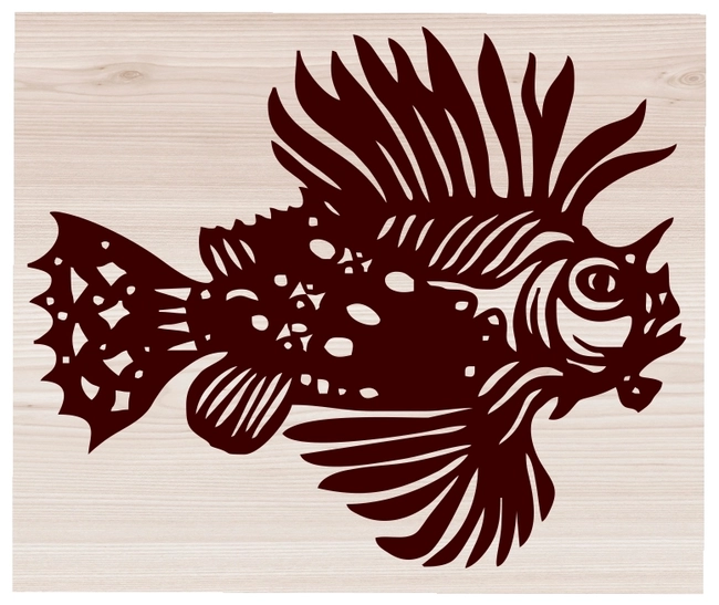 Lionfish with sharp thorns E0004150 file cdr and dxf free vector download for print or laser engraving machines