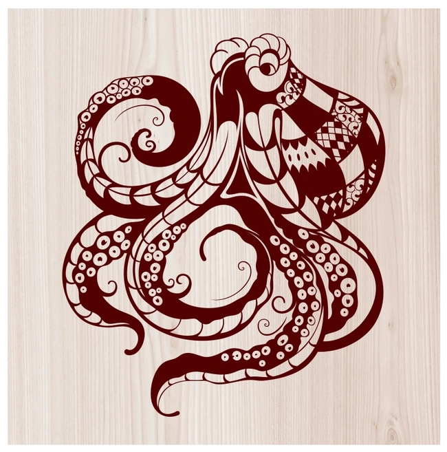 Octopus E0003691 file cdr and dxf free vector download for print or laser engraving machines