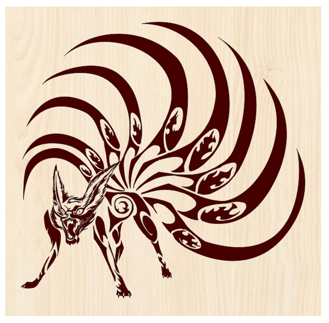 The Nine-Tailed Beast (Nine-tailed fox) E0003560 file cdr and dxf free vector download for print or laser engraving machines