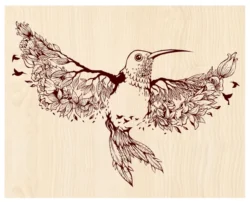 Art bird floral E0004493 file cdr and dxf free vector download for print or laser engraving machines