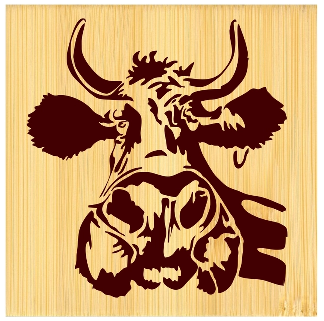 Bull head E0004390 file cdr and dxf free vector download for print or laser engraving machines