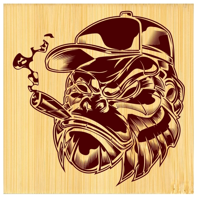 Sfile cdr and dxf free vector download for print or laser engraving machinesmoking gorilla E0004508