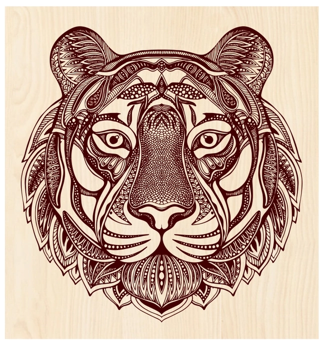 Tiger ornament E0004491 file cdr and dxf free vector download for print or laser engraving machinesiger ornament