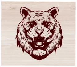 Tiger ornament E0004507 file cdr and dxf free vector download for print or laser engraving machinesiger angry