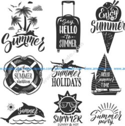 summer vector set