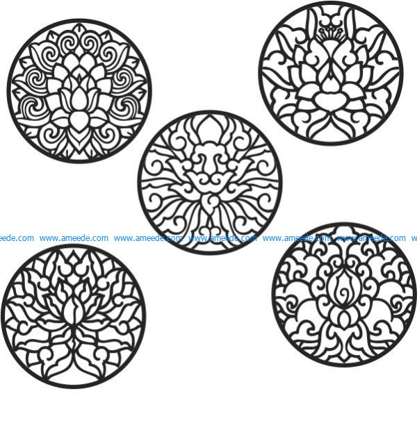 Lotus Ornament Circle Download Free Vector