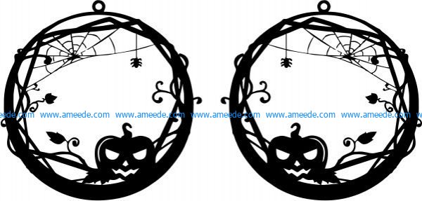 earrings shaped pumpkin design with halloween pumpkin theme