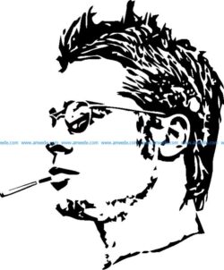 Actor Brad Pitt  file cdr and dxf free vector download for laser engraving machines