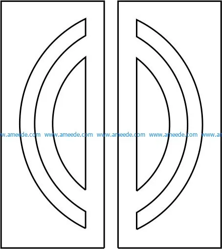 Arc motifs door design file cdr and dxf free vector download for CNC cut