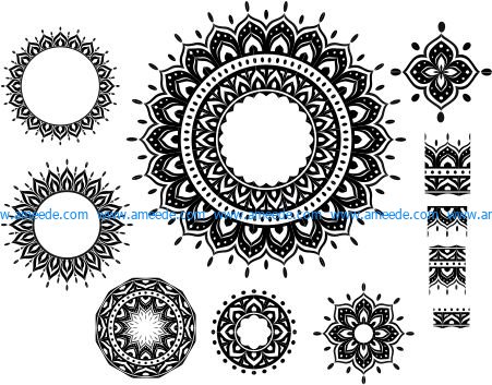 Buddhist art pattern file cdr and dxf free vector download for Laser ...