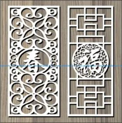 Chinese textured wall pattern  free vector download for Laser cut CNC