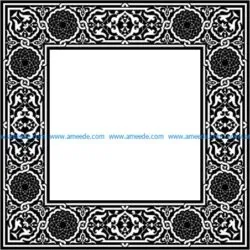 Classic square decorative motifs file cdr and dxf free vector download for Laser cut CNC