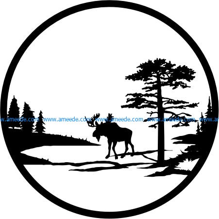 Lonely elk file cdr and dxf free vector download for Laser cut plasma – Free  Download Vector Files