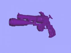 Steampunk revolver file stl and mtl obj vector free 3d model download for CNC or 3d print