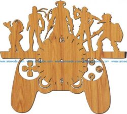 gaming clock file cdr and dxf free vector download for Laser