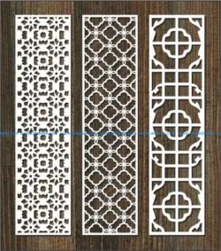 vertical column pattern partition file cdr and dxf free vector download for Laser cut CNC