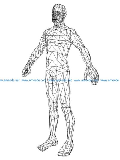 3D illusion led lamp Man body free vector download for laser engraving machines
