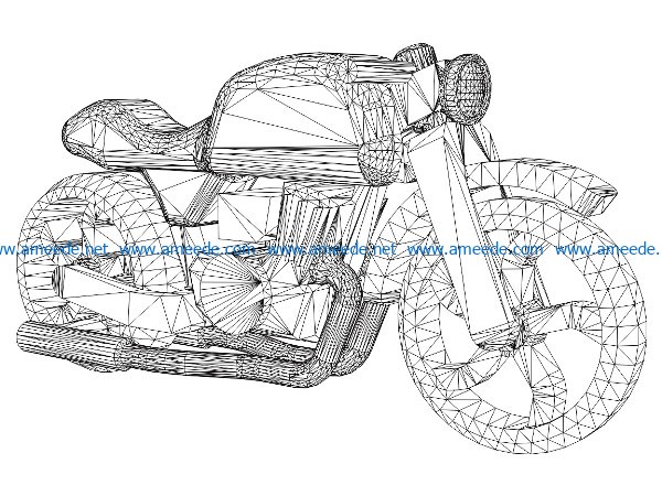 3D illusion led lamp Motorcycle free vector download for laser engraving machines