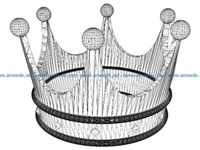 3D illusion led lamp royal crown free vector download for laser engraving machines