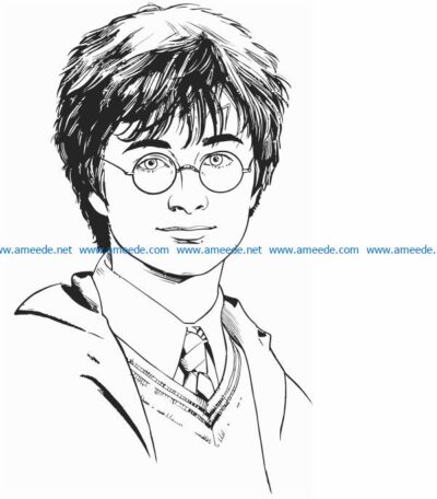 Portrait of Harry potter file cdr and dxf free vector download for print or laser engraving machines