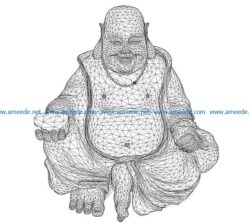 3D illusion led lamp Maitreya buddha free vector download for laser engraving machines