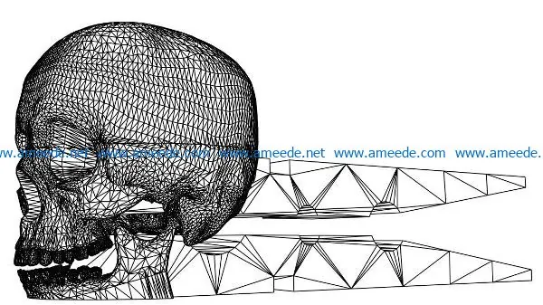 3D illusion led lamp Skull clamps free vector download for laser engraving machines