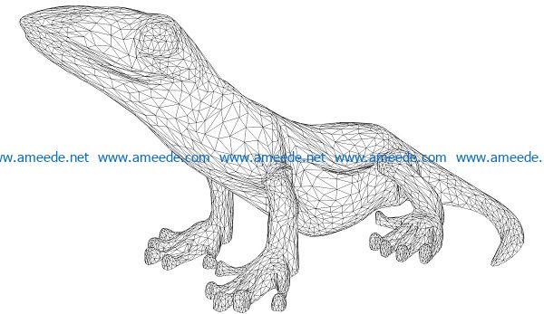 3D illusion led lamp lizard free vector download for laser engraving machines