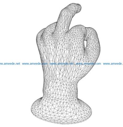 3D illusion led lamp statue of the hand free vector download for laser engraving machines