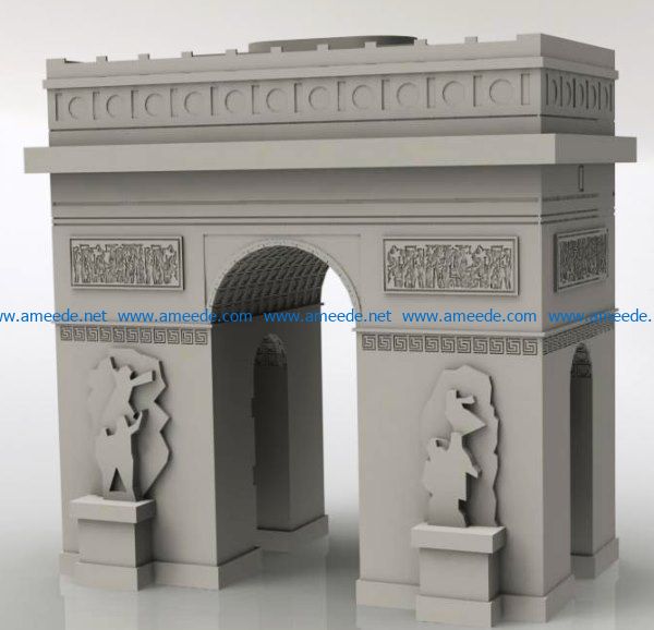 Arch of Triumph file cdr and dxf free vector download for Laser cut