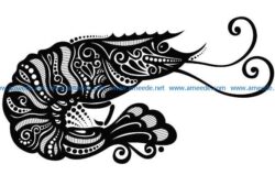 Art Shrimp file cdr and dxf free vector download for print or laser engraving machines