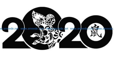 Chinese New Year Mouse file cdr and dxf free vector download for print or laser engraving machines