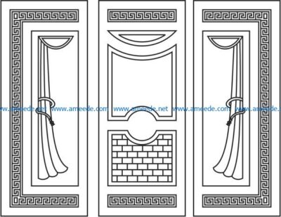 Door design with blinds file cdr and dxf free vector download for CNC cut