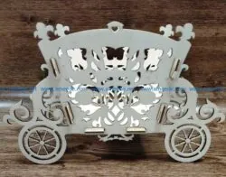 Flower Wagon file cdr and dxf free vector download for Laser cut