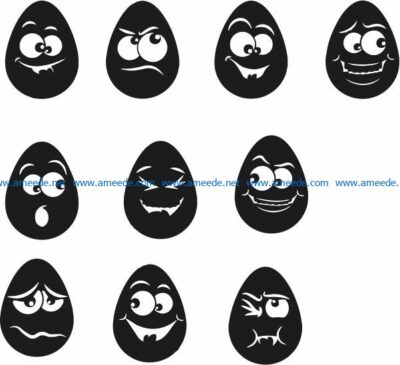 Funny egg file cdr and dxf free vector download for laser engraving machines