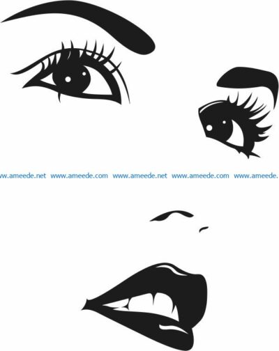 Girl's face file cdr and dxf free vector download for print or laser engraving machines
