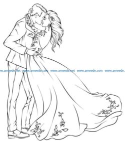 Happy couple file cdr and dxf free vector download for print or laser engraving machines