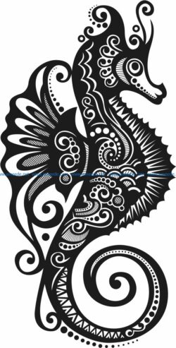 Hippocampus file cdr and dxf free vector download for laser engraving machines