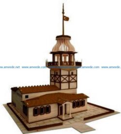 Historical Town file cdr and dxf free vector download for Laser cut